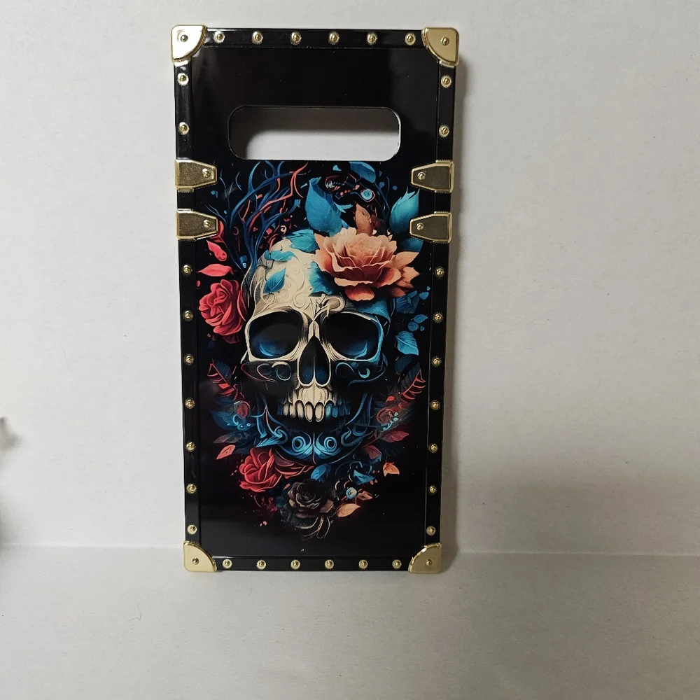 Samsung S10 Skull Design Phone‎ Case - Black